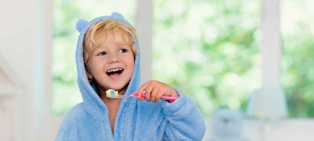 Child brushes teeth and thus avoids needing to see a specialist orthodontist